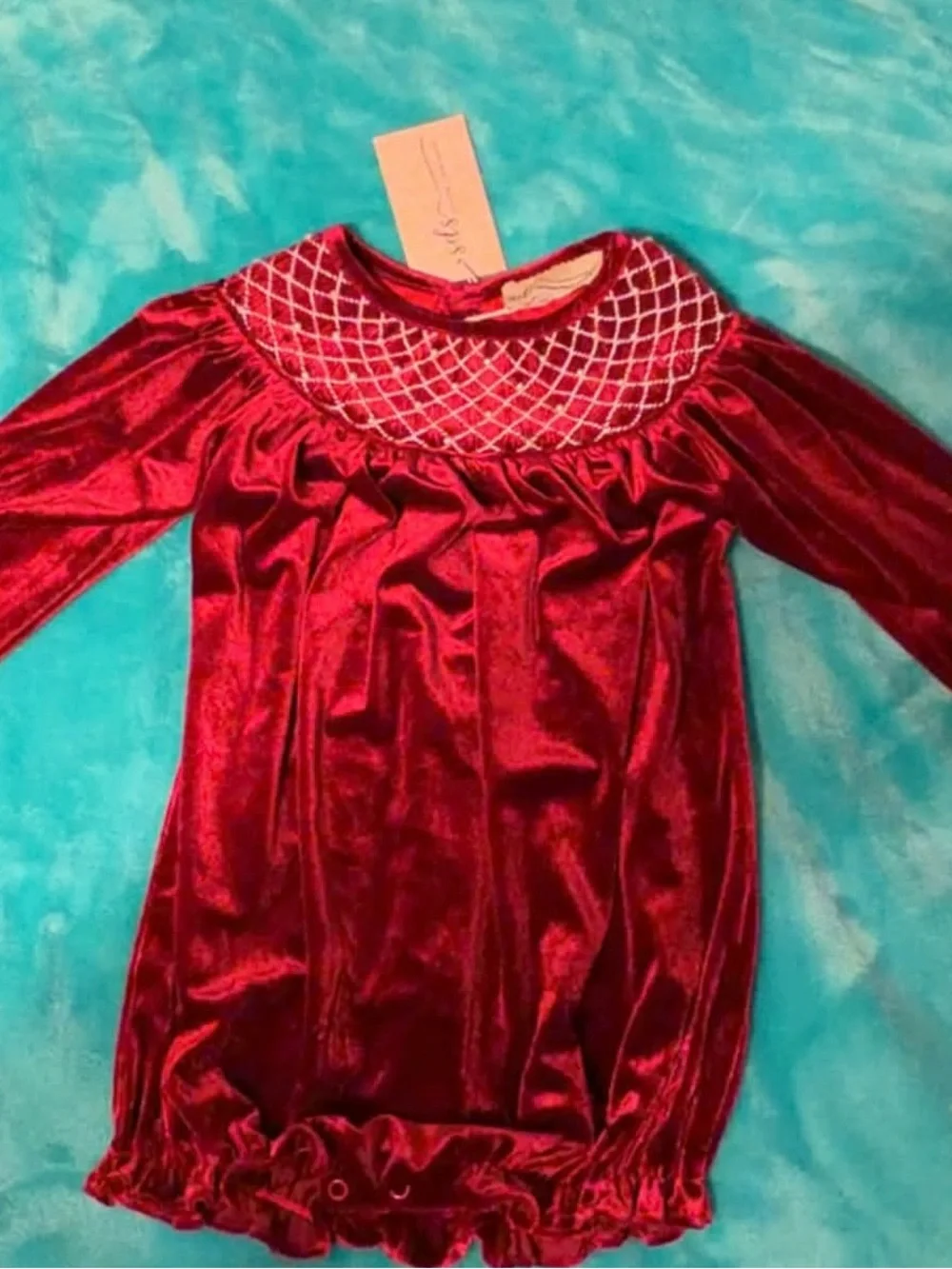 Red Velvet Smock